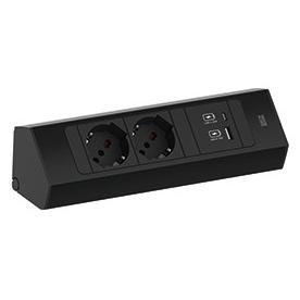 Bachmann, Steckdosenleiste, CASIA 2 2xP40 1xUSB A/C 22W 2,0m AEH RAL9005 (2 x, 2 m)