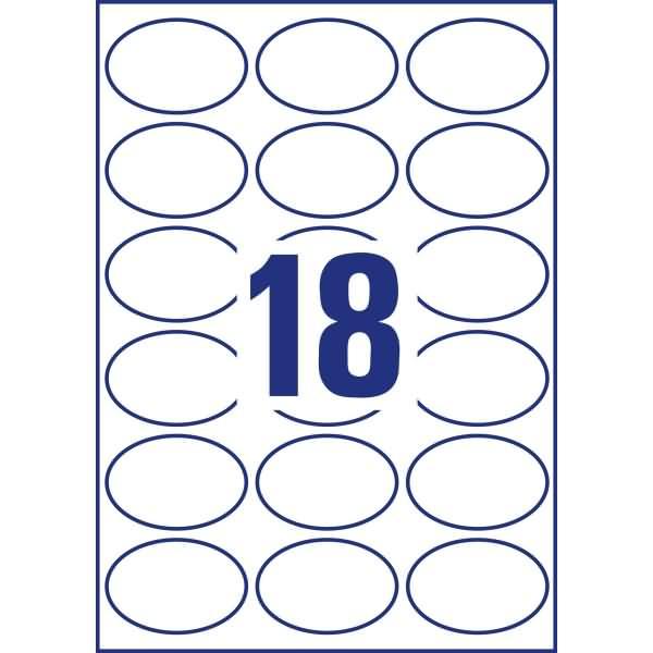 Actual product image Avery Zweckform Kennzeichnungs-Etiketten, oval, 63.5x42.3 mm dark grey, permanent, untreated paper