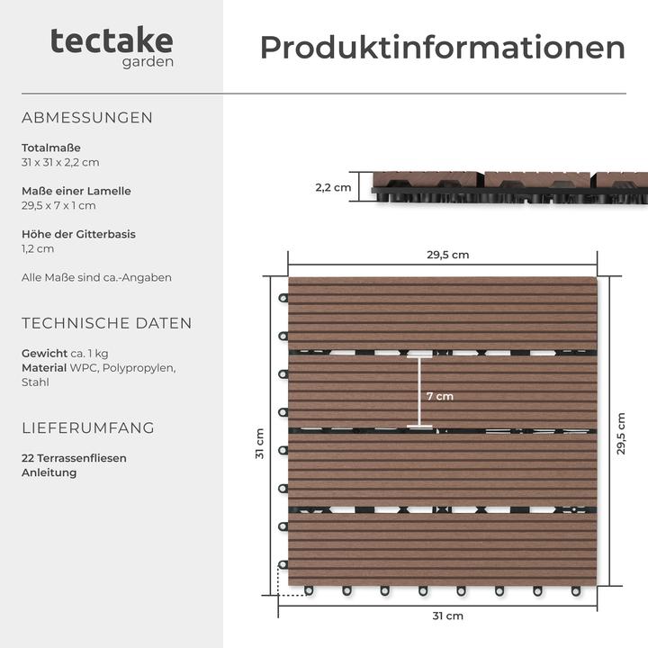 Produktbild tectake Tegulas-Set (22x, 31 x 31 cm)