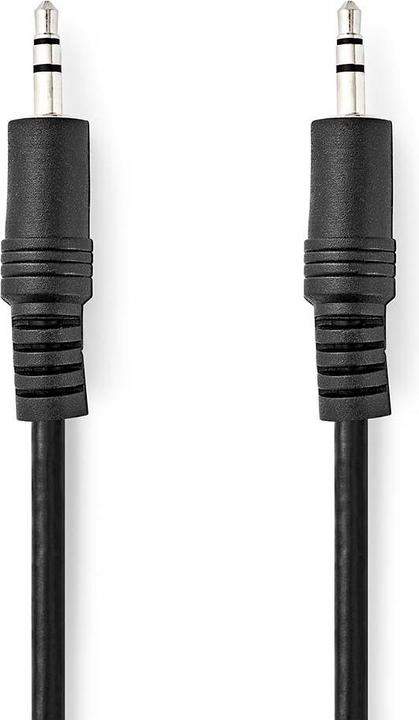 Actual product image Nedis Stereo audio cable | 3.5 mm plug | 3.5 mm plug | nickel-plated | 3.00 m | round | black | L (3 m, 3.5mm jack (AUX))
