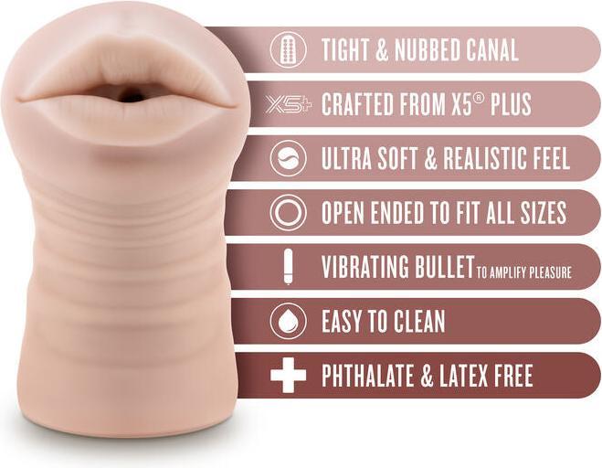 Actual product image Blush Enlust Nicole - AI Male Masturbator - Tight & Nubbed Canal Stroker with Vibrating Bullet to Am