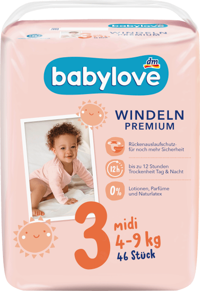 Immagine prodotto dm babylove Premium-Windeln (Dimensione 3, Pacco trasportabile, 46 Pezzo/i)