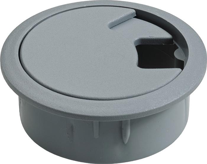 Hettich Cable aperture for desks 60/68 mm, grey plastic, 1 pc (Cable hole)