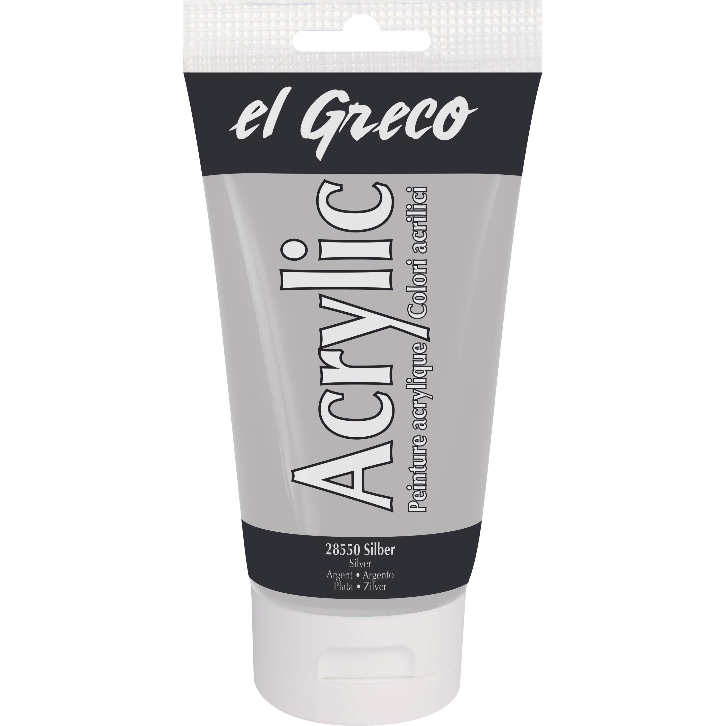 Kreul, Künstlerfarbe + Bastelfarbe, el Greco Acrylic (Silber, 150 ml)