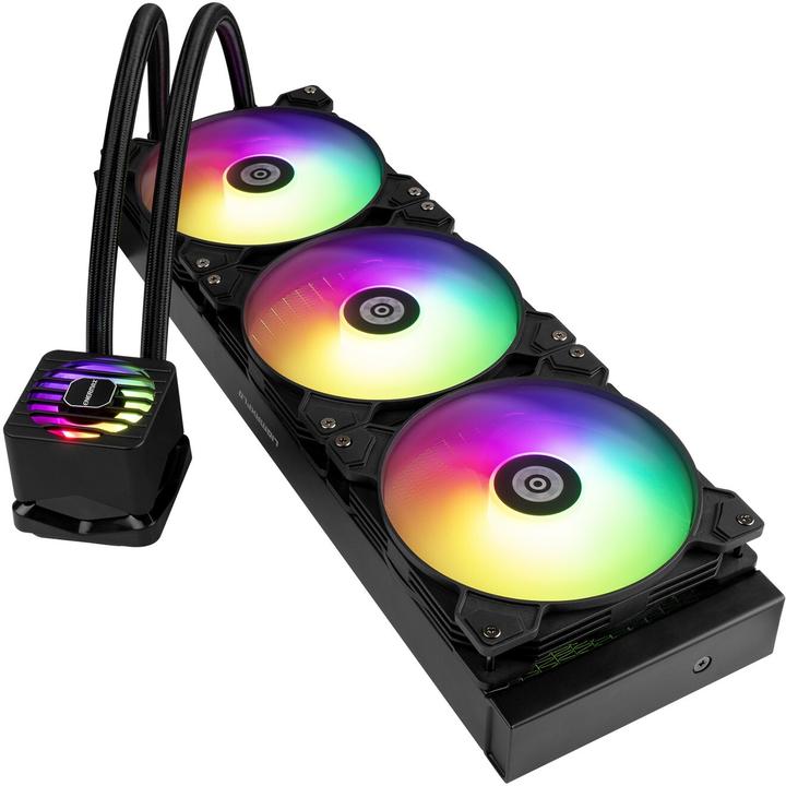 Actual product image Enermax LIQMAXFLO 420mm CPU AIO liquid cooler - Xtreme double chamber pump - VRM water block ARGB