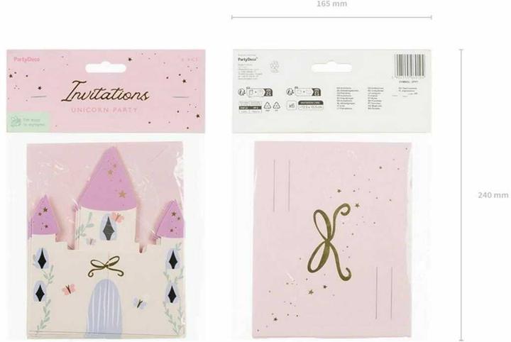 Actual product image Partydeco Geburtstagseinladungen Schloss, 6 Stk. (6 pcs.)