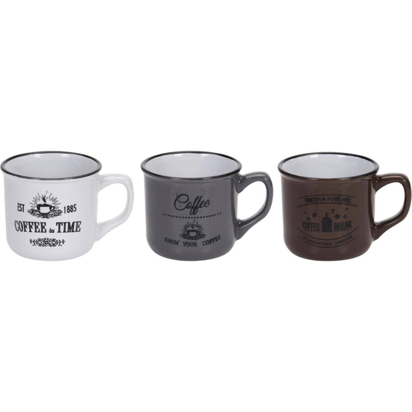 neuetischkultur, Tasse, Kaffeebecher 3er Set (160 ml, 3 x)