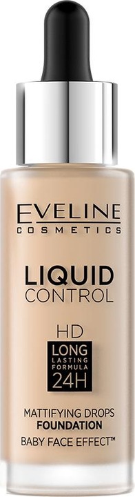 Eveline EVELINE Liquid Control HD Mattifying Drops Foundation matujący podkład do twarzy 015 Light Vanilla 3 (015 Light Vanilla)