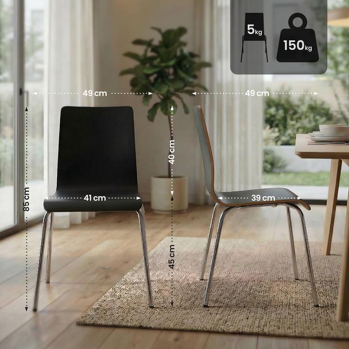 Actual product image CLP Gahanna stackable chair with backrest HPL seat shell