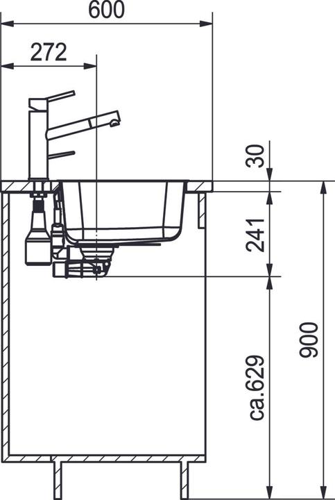 Produktbild Franke Largo LAX 610 50 (35) Edelstahl 101.0671.620 (Aufsatzspülbecken, 35 cm, 50 cm)