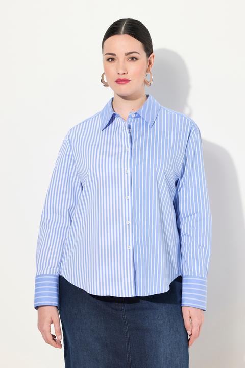 Produktbild Ulla Popken Hemdbluse, Streifenmix, Oversized, Hemdkragen, Langarm (42, 44)