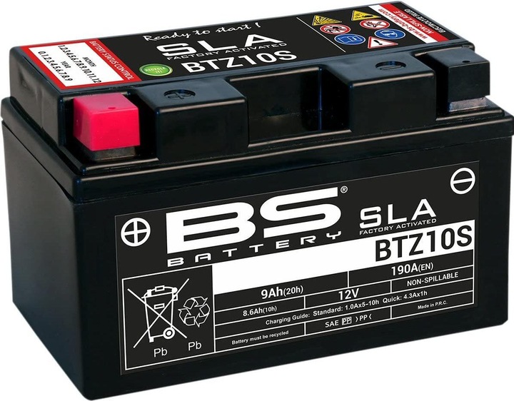 BS Battery Motorrad Batterie, Schwarz (12 V, 6.30 Ah)