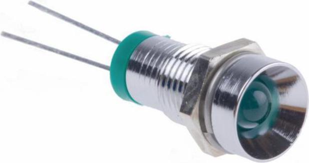 Produktbild RS PRO LED versenkt 8mm chrom 2VDC grün
