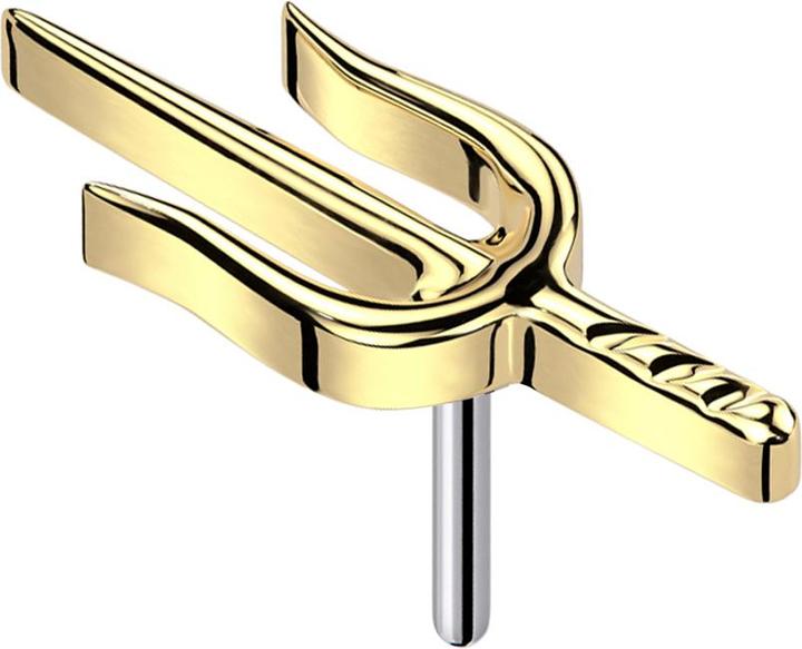 Produktbild Star Piercing Threadless Dreizack vergoldet (ohne Messing, Titan)