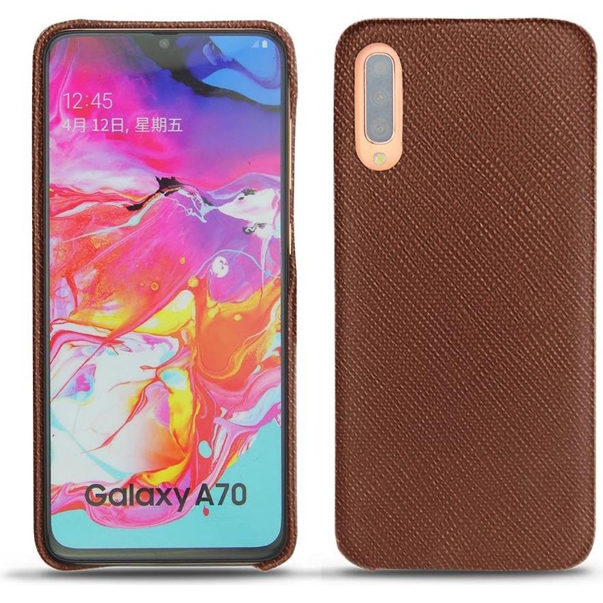 Noreve Lederschutzhülle (Samsung Galaxy A70), Smartphone Hülle, Braun