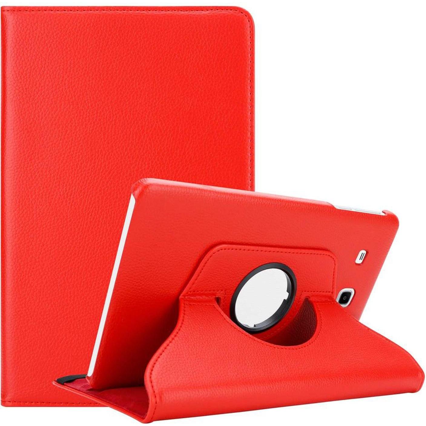 Cadorabo Tablet Book Cover (Galaxy Tab E 9.6), Tablet Hülle, Rot