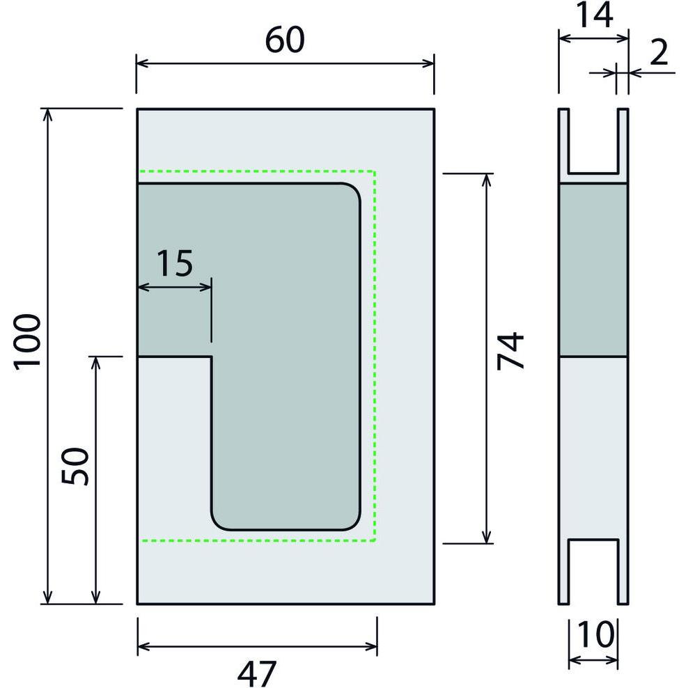 Thumbnail - Didheya, Möbelgriff, Schiebetürgriffe für Glastüren