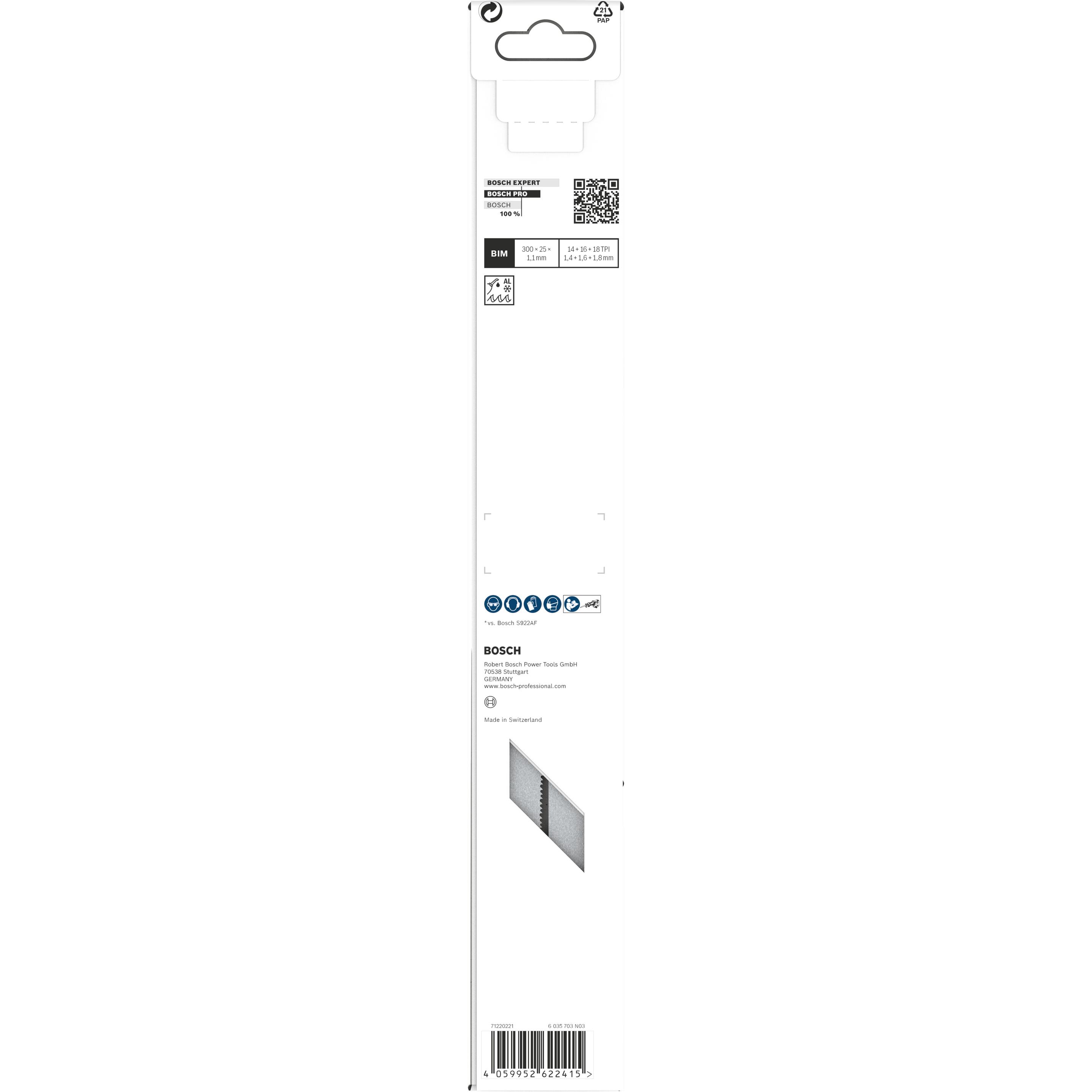 Thumbnail - Bosch Professional Zubehör, Sägeblatt, PRO Medium-Thick Metal precise S1237BEF Blatt, 1,1 x 25 x 300 mm, 5-tlg.