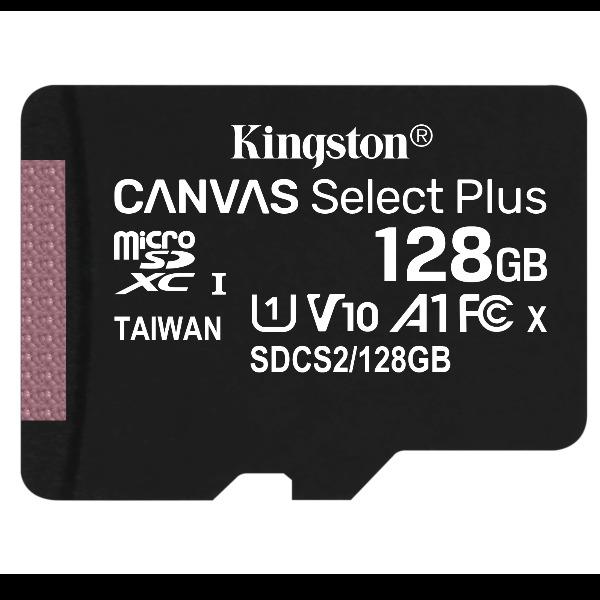 Productafbeelding Kingston Canvas Select Plus microSDXC Kaart 128GB (128 GB, microSDXC, U1, UHS-I)