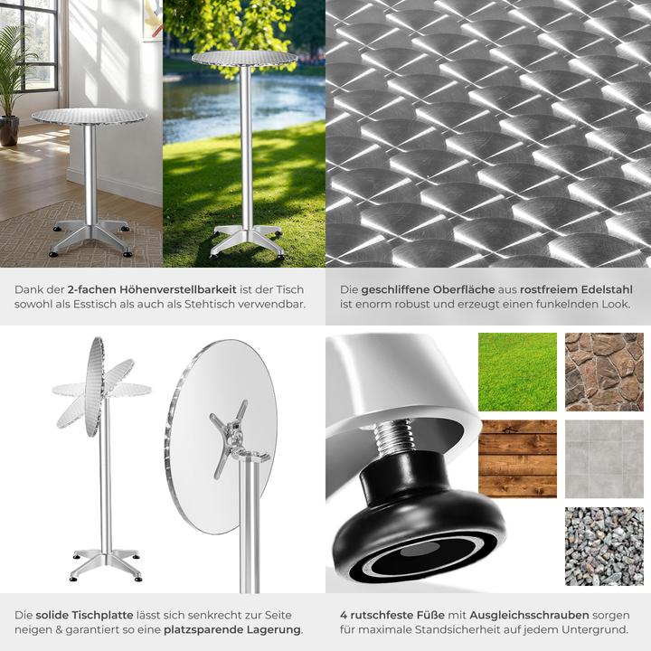 Produktbild tectake Bistrotisch (Ø 60 x 114 cm)