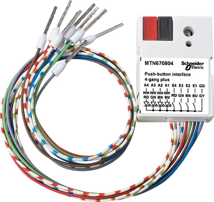Immagine prodotto Schneider Interfaccia a pulsante 4-gang plus, bianco polare MTN670804