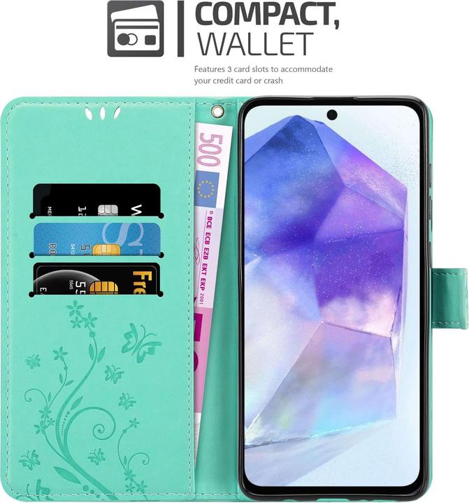 Produktbild Cadorabo Hülle für Samsung Galaxy A55 mit Blumen Muster (Samsung Galaxy A55)
