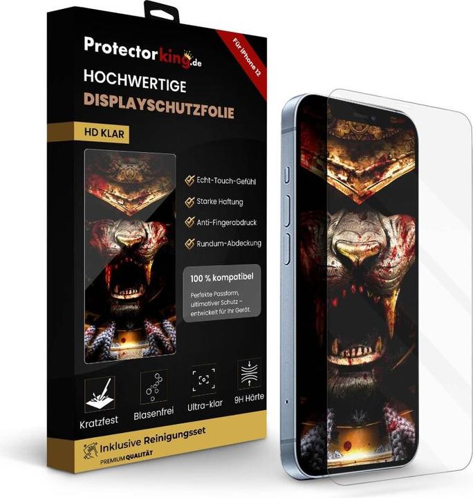 Actual product image Protectorking 6x real tempered 9H armoured glass 3D CLEAR (6 pcs., Apple iPhone 12)