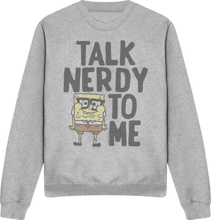 Actual product image Spongebob Squarepants Unisex Adult Talk Nerdy To Me Sweatshirt (M)