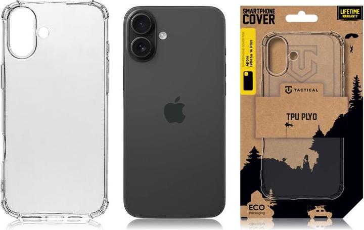 Image du produit Tactical TPU Plyo Cover for Apple iPhone 16 Plus Transparent (Apple iPhone 16 Plus)