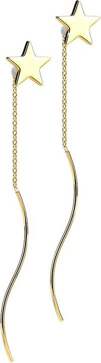 Image du produit Star Piercing Boucles d'oreilles plaquées or étoile chaîne tombant librement avec vague (sans laiton, Acier chirurgical 316L)