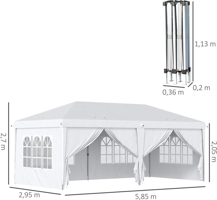 Actual product image Outsunny Folding pavilion (585 cm, 295 cm)