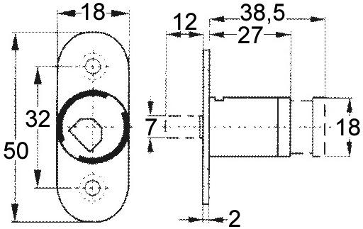 Actual product image WKS - P5000 Push cylinder lock (Cylinder key)