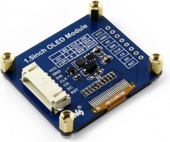 Produktbild WaveShare OLED Display 128x128 1.5inch weiss I2C SPI