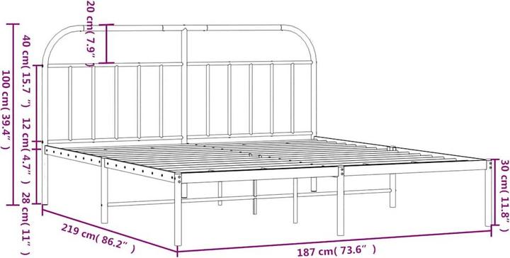 Image du produit vidaXL Bettgestell (193 x 203 cm)