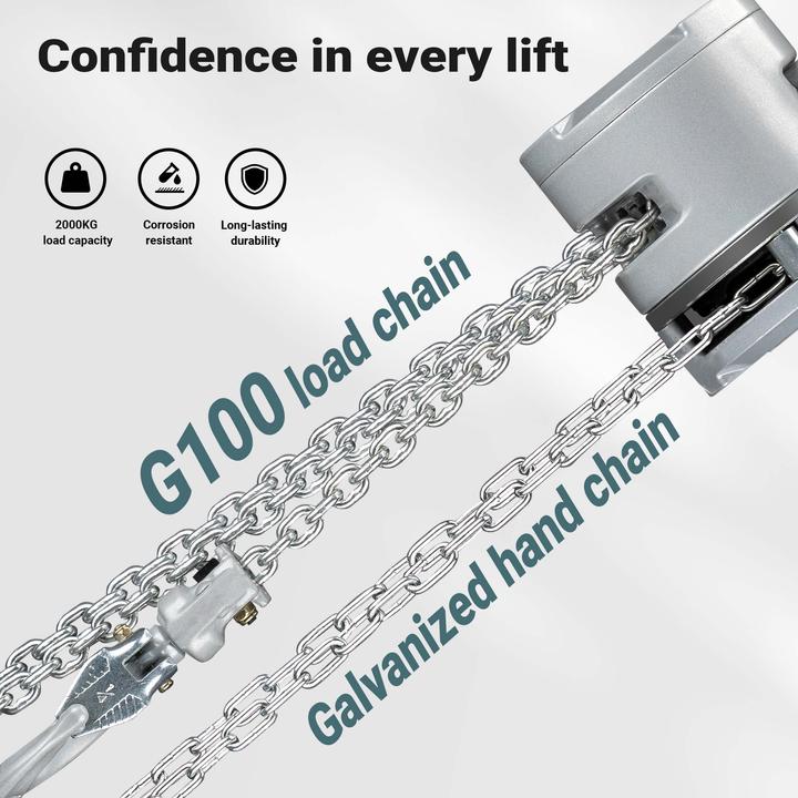 Produktbild Wiltec Kettenzug bis 2t Handkettenzug 3m Hubhöhe Tragmittel Hebezeug Hebelzug