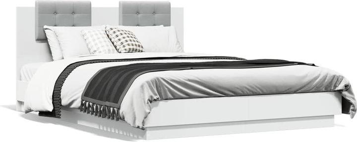 vidaXL Bettgestell mit Kopfteil und LED-Beleuchtung (150 x 200 cm)