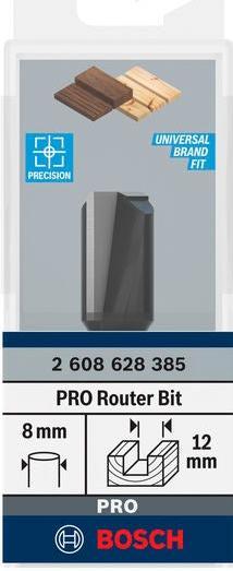 Produktbild Bosch Professional Zubehör Nutfräser, 8 mm, D1 12 mm, L 19,6 mm, G 51 mm. Für Handfräsen