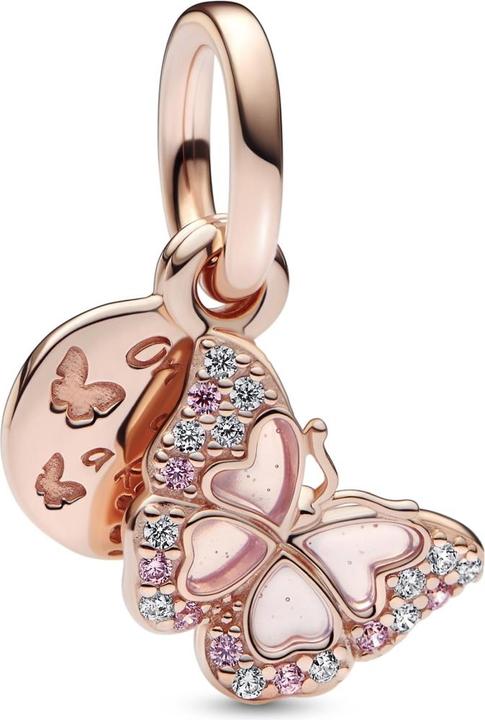 Produktbild Pandora Schmetterling & Spruch (Metall rosévergoldet)