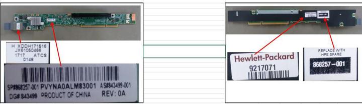 Actual product image HPE SPS-PCA I/O RISER X8 INT/EXT