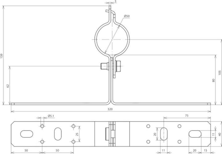 Actual product image Dehn 105340 Wall mounting NIRO with bracket