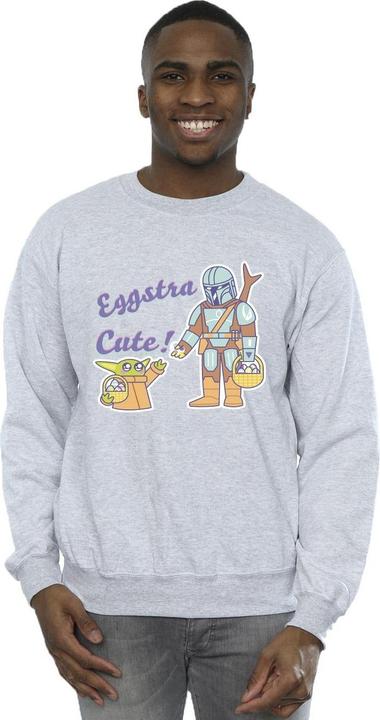 Actual product image Star Wars Mens The Mandalorian Eggstra Cute Grogu Sweatshirt (L)