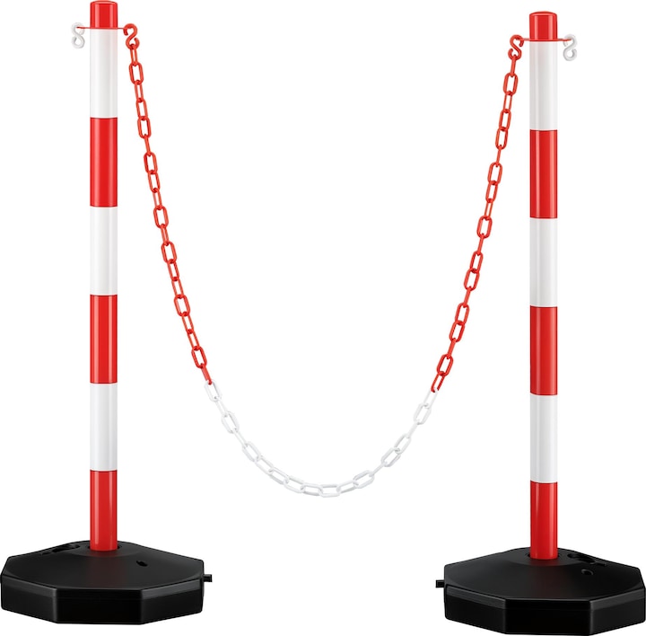 Wiltec Barrière de parking 80x28x28cm Poteau de blocage Chaîne Borne de blocage