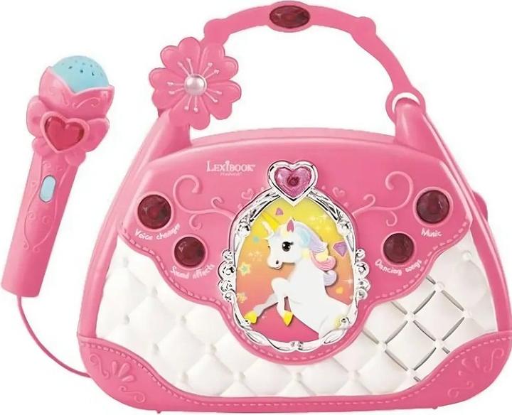 Produktbild Lexibook Einhorn Karaoke- und Musiklautsprecher im Handtaschendesign, Mikrofon, Stimmwechsler, Audio-In-Kabel