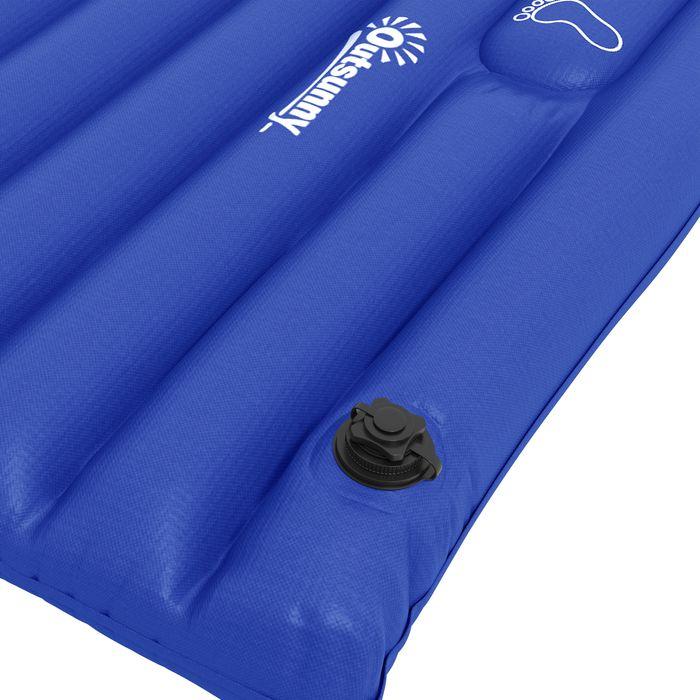 Image du produit Swisshandel24 Matelas gonflable de camping, pompe incluse, gonflage rapide, robuste, 195x70x10cm, bleu