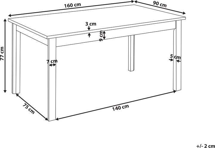 Image du produit Beliani Gisela (160 x 90 x 77 cm)