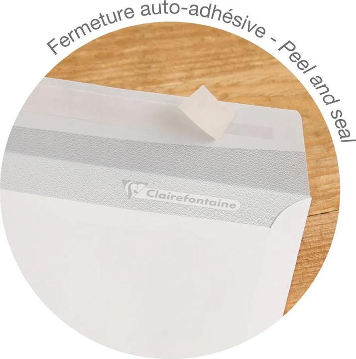 Actual product image Clairefontaine Envelopes, DL, 110 x 220 mm, white (110 x 220 mm, 1 x)