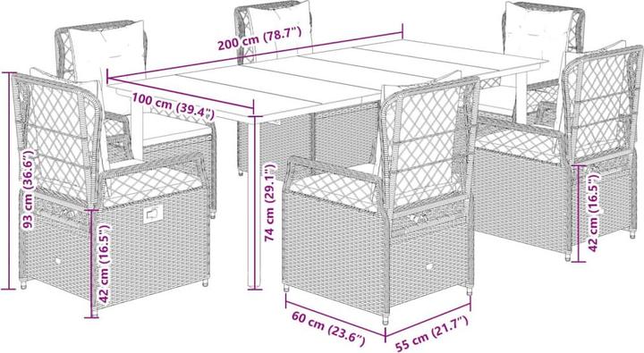 Produktbild vidaXL Garten Essgruppe