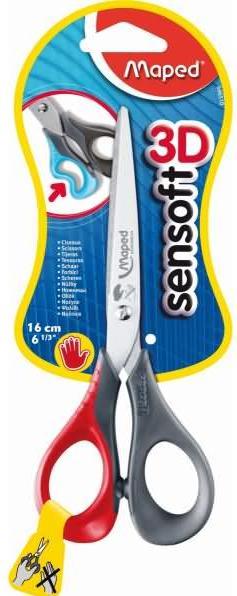 Image du produit Maped Ciseaux Sensoft 3D, pointus, longueur : 160 mm, gauchers (16 cm)