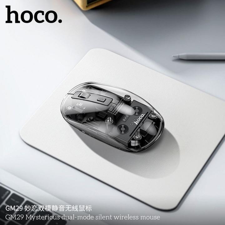 Actual product image Hoco Headphone with microphone computer wireless mouse 2,4G 1600 dpi GM29 dark night black (Wireless)
