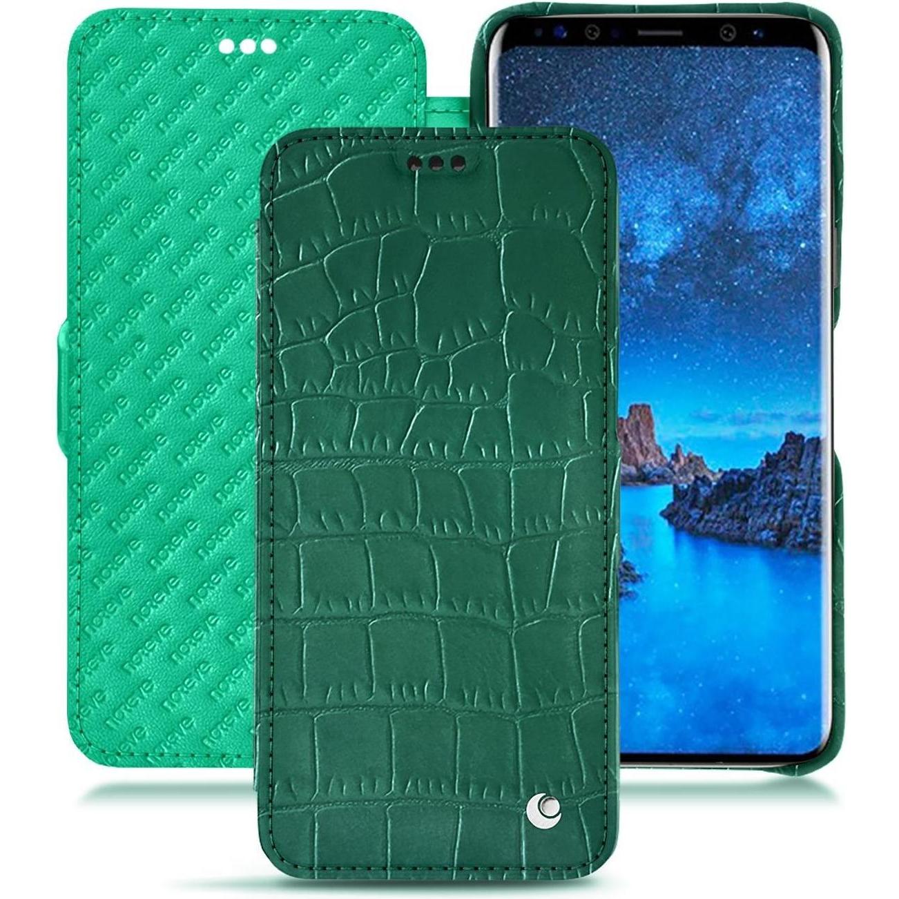 Thumbnail - Noreve Lederschutzhülle horizontal (Samsung Galaxy S9), Smartphone Hülle, Grün